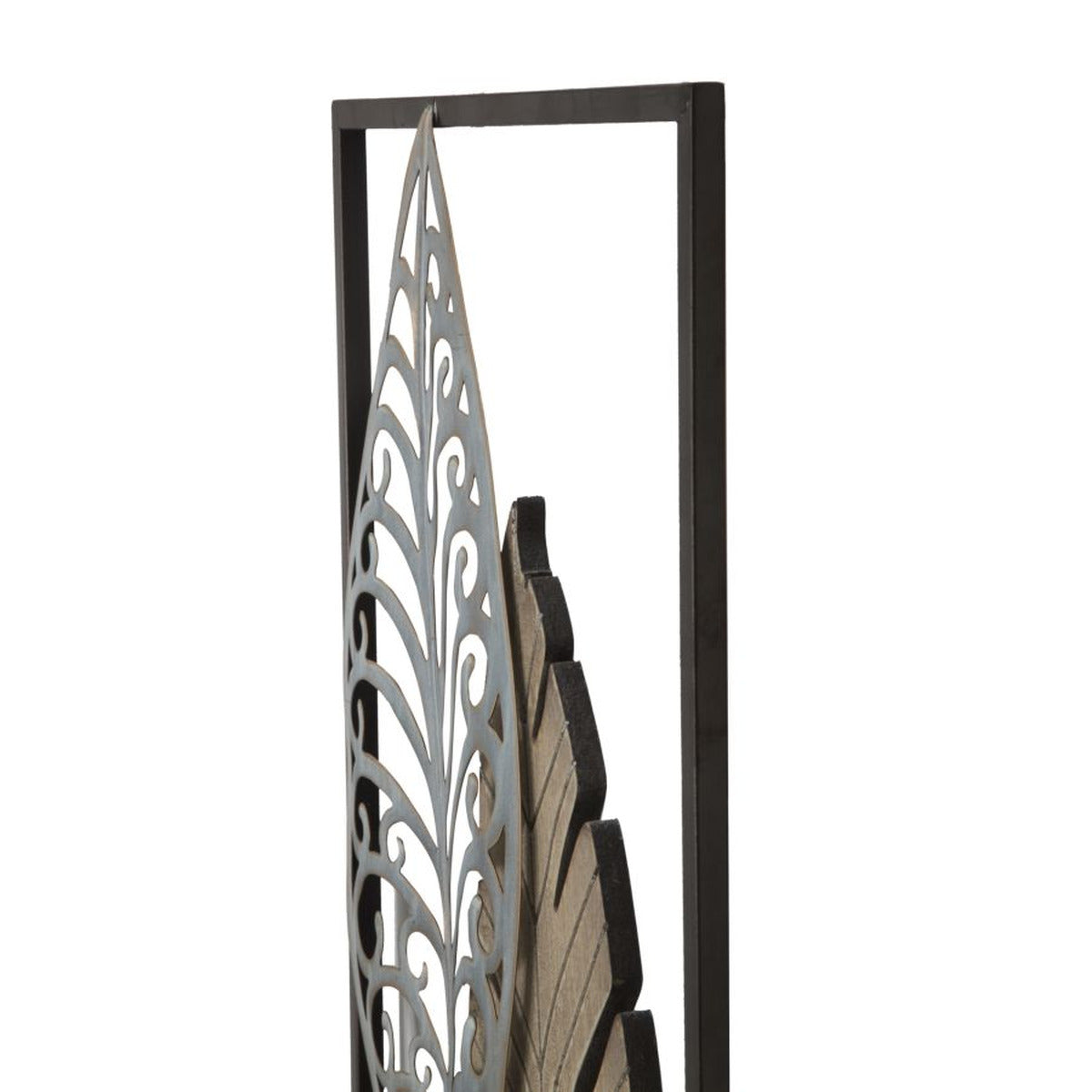 Decorazione in Metallo 3D Foglia 52, Oro, Metallo, 30,5x2,5x99,5 cm, Seven Design