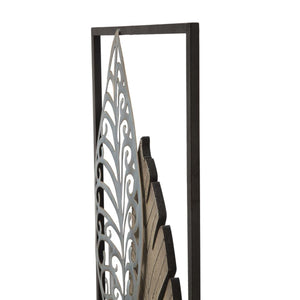 Decorazione in Metallo 3D Foglia 52, Oro, Metallo, 30,5x2,5x99,5 cm, Seven Design