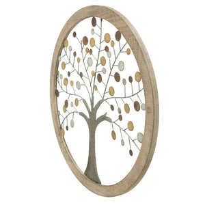 Decorazione in Metallo 3D Albero 9, Marrone, Metallo, 61x1,8x61 cm, Seven Design