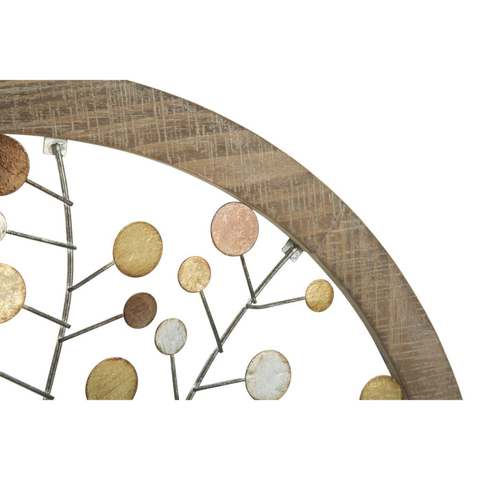 Decorazione in Metallo 3D Albero 9, Marrone, Metallo, 61x1,8x61 cm, Seven Design