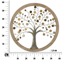 Decorazione in Metallo 3D Albero 9, Marrone, Metallo, 61x1,8x61 cm, Seven Design