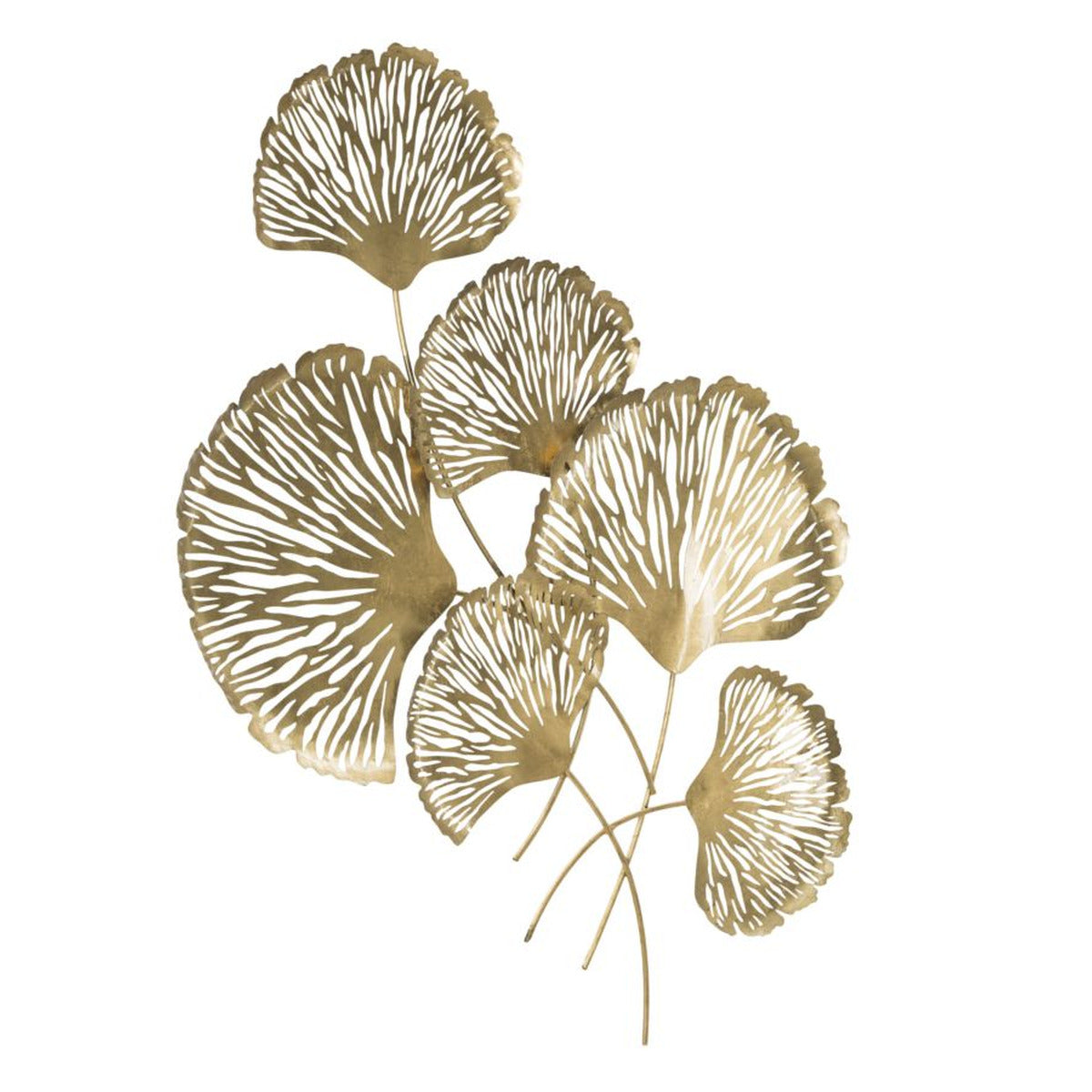 Decorazione in Metallo 3D Foglia 28, Oro, Metallo, 75x5,5x101 cm, Seven Design