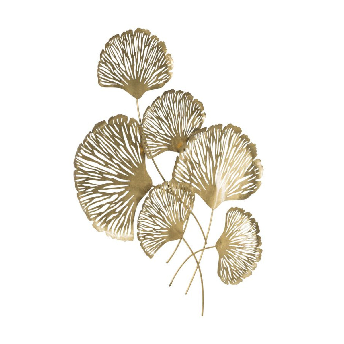 Decorazione in Metallo 3D Foglia 28, Oro, Metallo, 75x5,5x101 cm, Seven Design