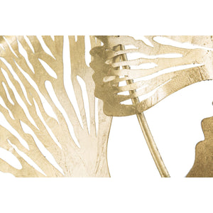 Decorazione in Metallo 3D Foglia 28, Oro, Metallo, 75x5,5x101 cm, Seven Design