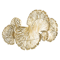 Decorazione in Metallo 3D Foglia 21, Oro, Metallo, 115x5x64 cm, Seven Design