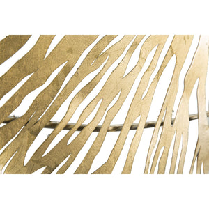 Decorazione in Metallo 3D Foglia 21, Oro, Metallo, 115x5x64 cm, Seven Design