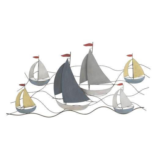 Decorazione in Metallo 3D Barche 1, Multicolore, Metallo, 114,5x3,5x62,5 cm, Seven Design