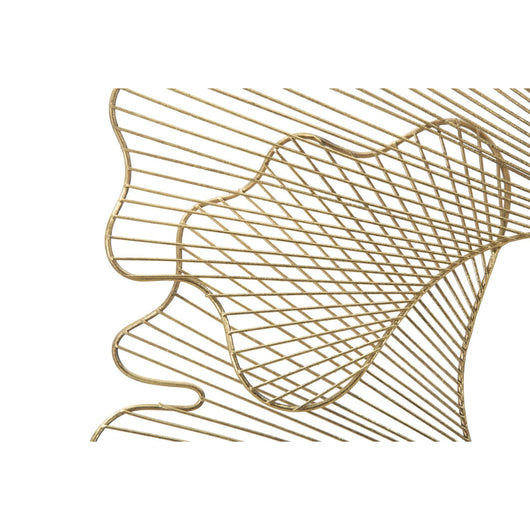 Decorazione in Metallo 3D Foglia 34, Oro, Metallo, 79x5x68 cm, Seven Design