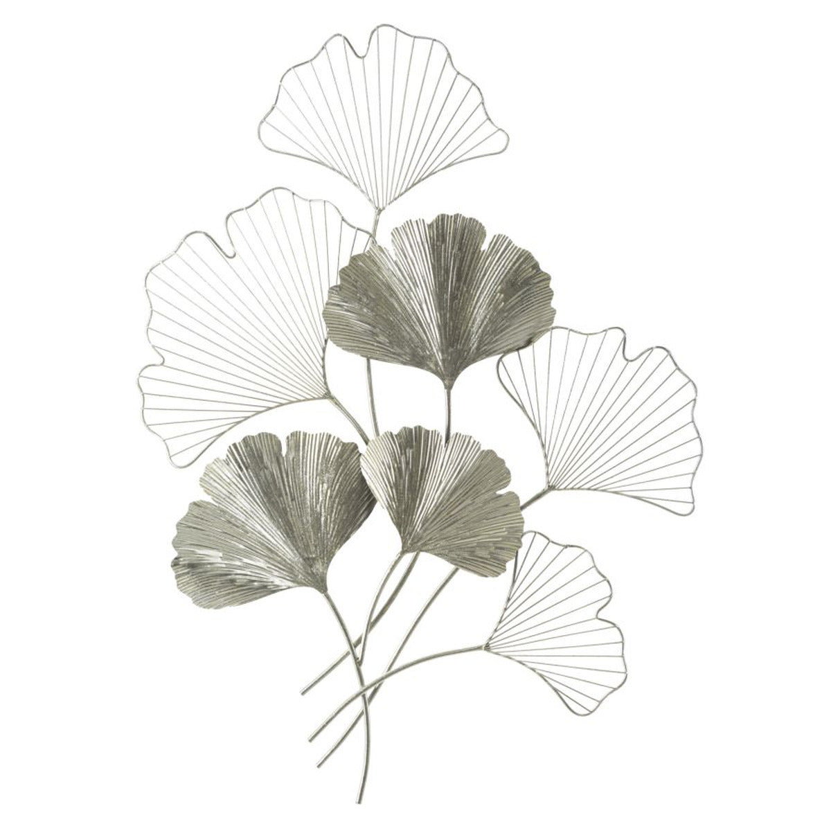 Decorazione in Metallo 3D Foglia 47, Argento, Metallo, 62x4x86 cm, Seven Design