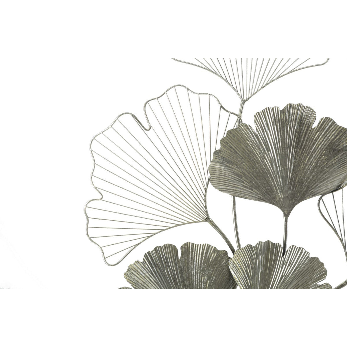 Decorazione in Metallo 3D Foglia 47, Argento, Metallo, 62x4x86 cm, Seven Design