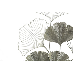 Decorazione in Metallo 3D Foglia 47, Argento, Metallo, 62x4x86 cm, Seven Design