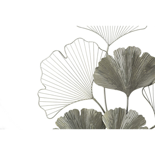 Decorazione in Metallo 3D Foglia 47, Argento, Metallo, 62x4x86 cm, Seven Design