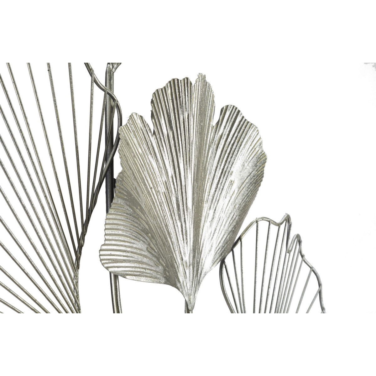 Decorazione in Metallo 3D Foglia 47, Argento, Metallo, 62x4x86 cm, Seven Design