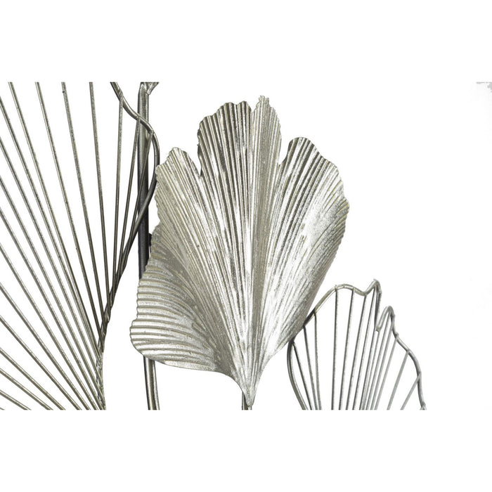Decorazione in Metallo 3D Foglia 47, Argento, Metallo, 62x4x86 cm, Seven Design