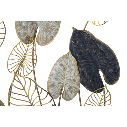 Decorazione in Metallo 3D Foglia 12, Multicolore, Metallo, 66x4,5x100 cm, Seven Design