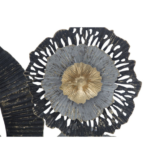 Decorazione in Metallo 3D Fiori 4, Multicolore, Metallo, 100x8x80 cm, Seven Design