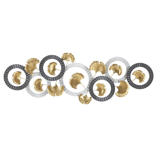 Decorazione in Metallo 3D Cerchi 9, Multicolore, Metallo, 127,5x4x44,5 cm, Seven Design