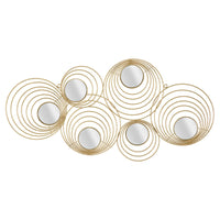 Decorazione in Metallo 3D Cerchi 2, Oro, Metallo, 90x2,5x45 cm, Seven Design