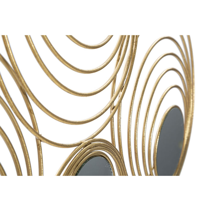 Decorazione in Metallo 3D Cerchi 2, Oro, Metallo, 90x2,5x45 cm, Seven Design