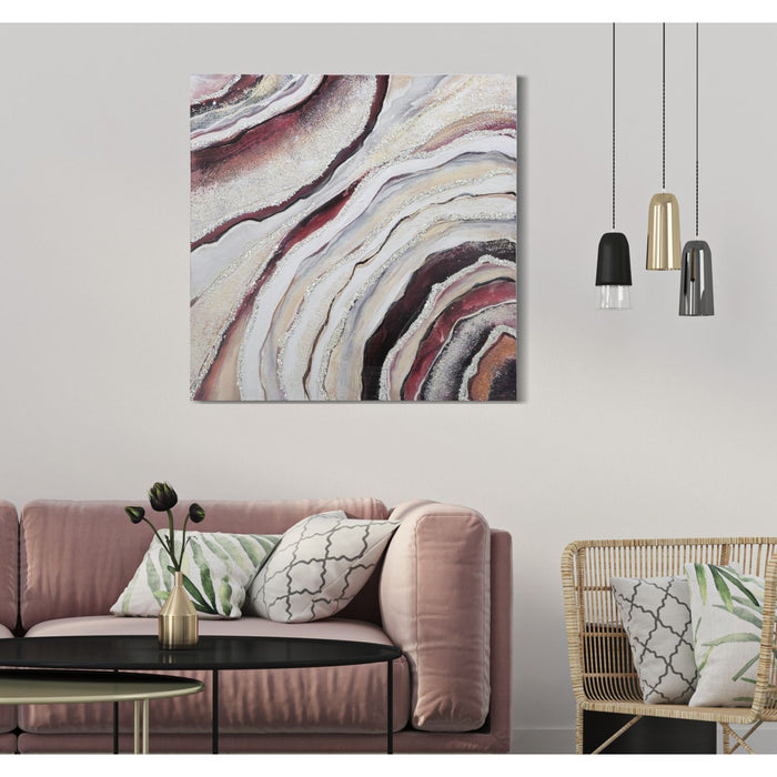 Stampa su Tela Marmo 8, Multicolore, Legno, 80x2,8x80 cm, Seven Design