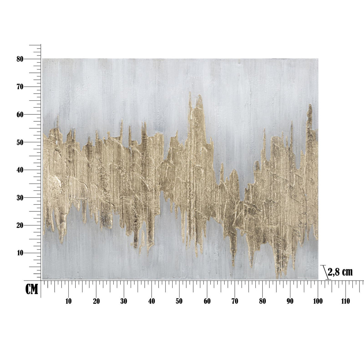 Stampa su Tela Marmo 7, Multicolore, Legno, 100x2,8x80 cm, Seven Design