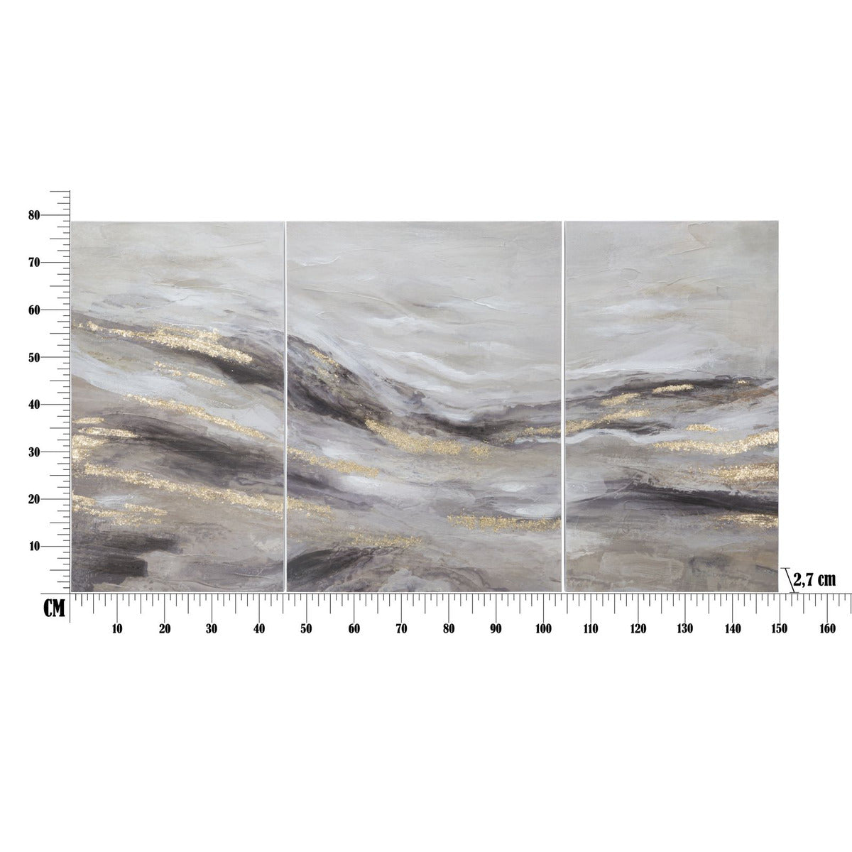 Stampa su Tela Marmo 2, Multicolore, Legno, 150x2,7x80 cm, Seven Design