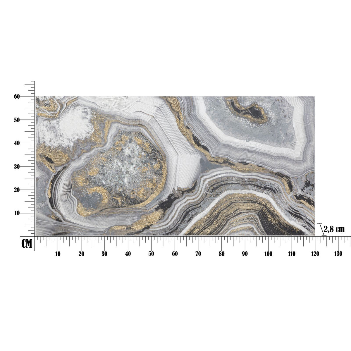 Stampa su Tela Marmo 5, Multicolore, Legno, 120x3,8x60 cm, Seven Design