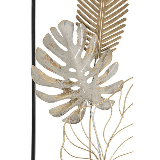 Decorazione in Metallo 3D Foglia 48, Multicolore, Metallo, 28,5x3x74 cm, Seven Design