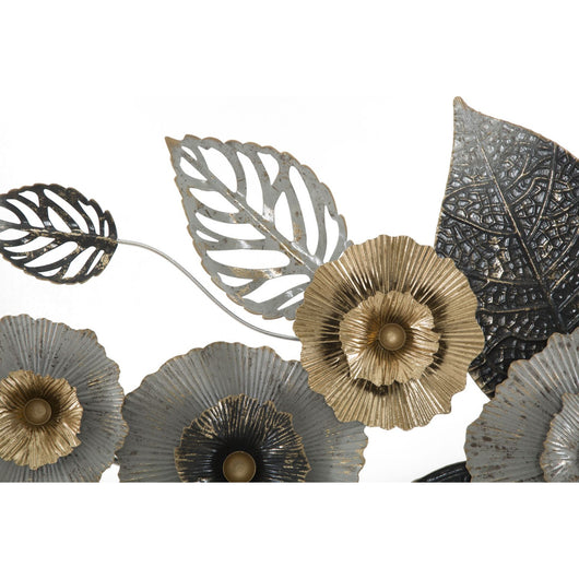 Decorazione in Metallo 3D Fiori 5, Multicolore, Metallo, 120x7x59 cm, Seven Design