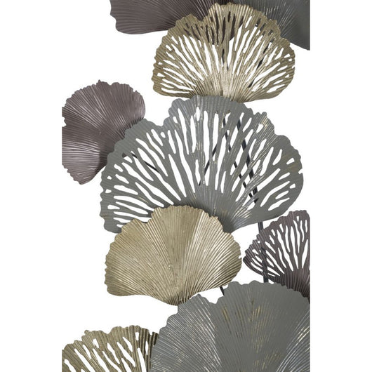 Decorazione in Metallo 3D Foglia 13, Multicolore, Metallo, 76x7,6x126 cm, Seven Design