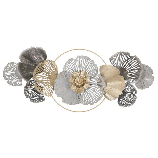 Decorazione in Metallo 3D Fiori 11, Multicolore, Metallo, 130,8x8x55,9 cm, Seven Design