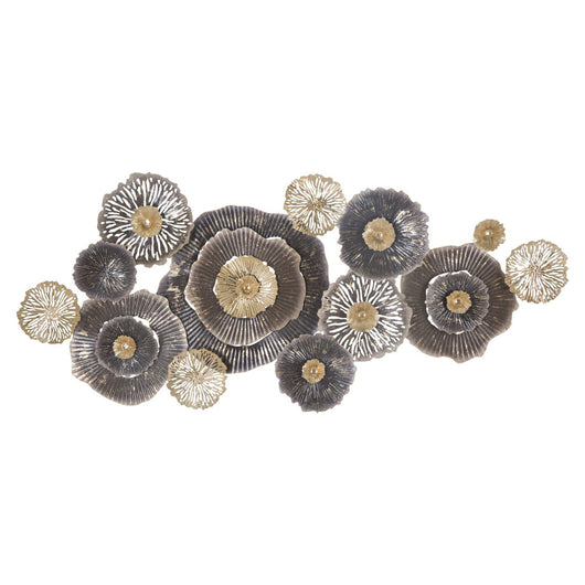 Decorazione in Metallo 3D Fiori 3, Multicolore, Metallo, 167,6x7,6x73,5 cm, Seven Design
