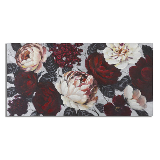 Stampa su Tela Fiori 61, Multicolore, Legno, 150x3,8x76 cm, Seven Design