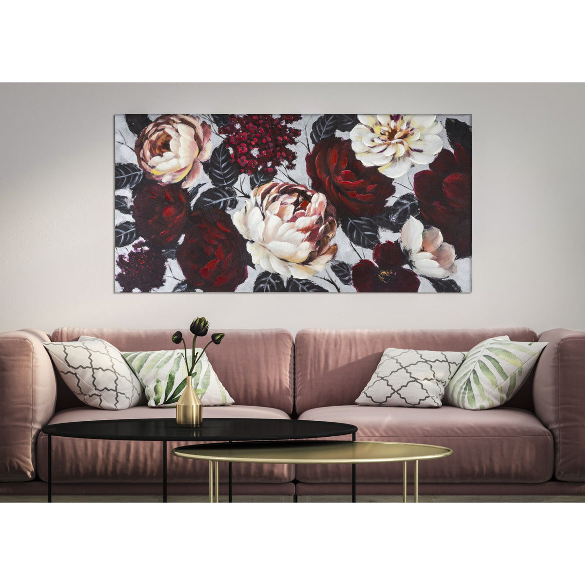 Stampa su Tela Fiori 61, Multicolore, Legno, 150x3,8x76 cm, Seven Design