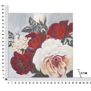 Stampa su Tela Fiori 62, Multicolore, Legno, 90x3,7x90 cm, Seven Design