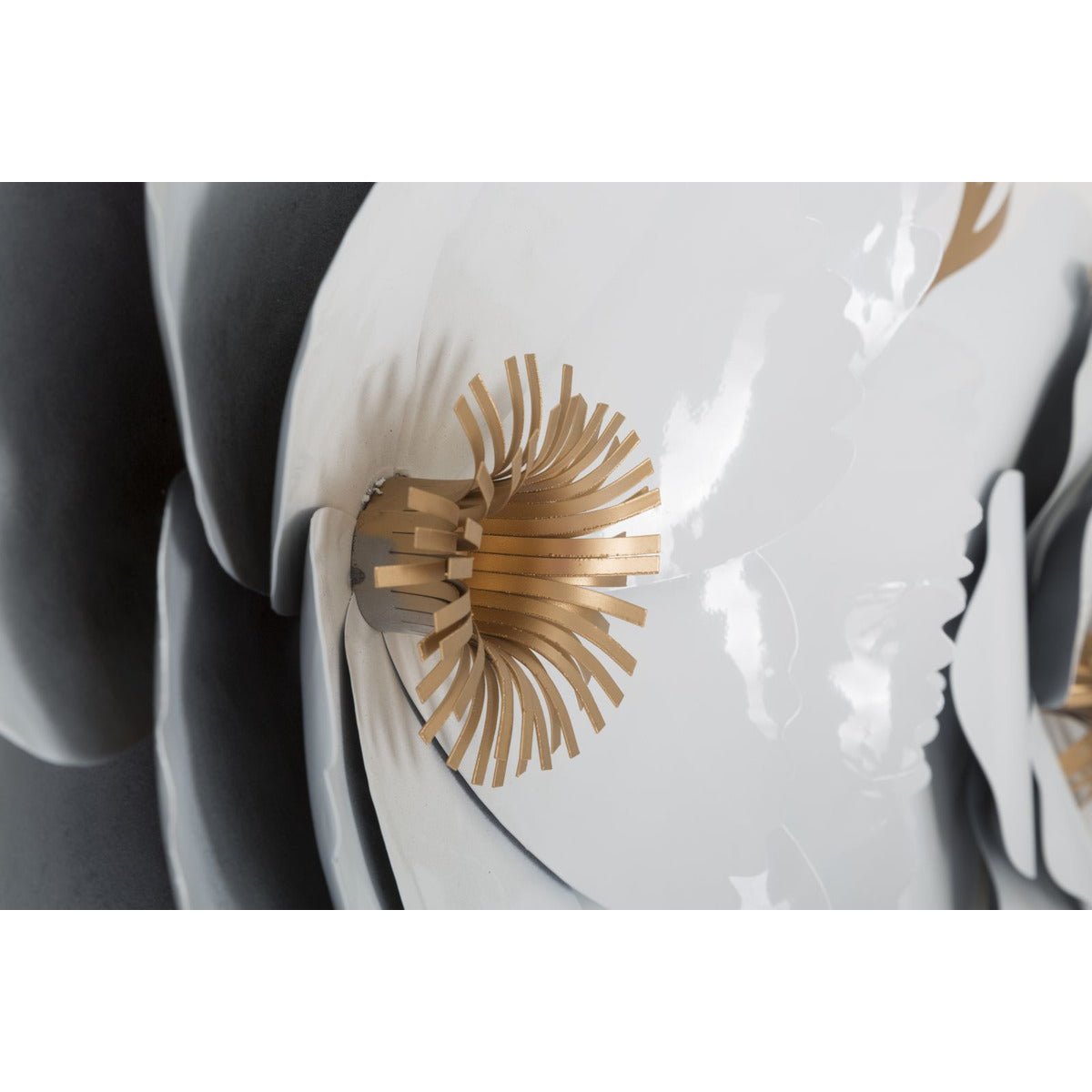 Decorazione in Metallo 3D Fiori 2, Bianco, Metallo, 158x9x60 cm, Seven Design