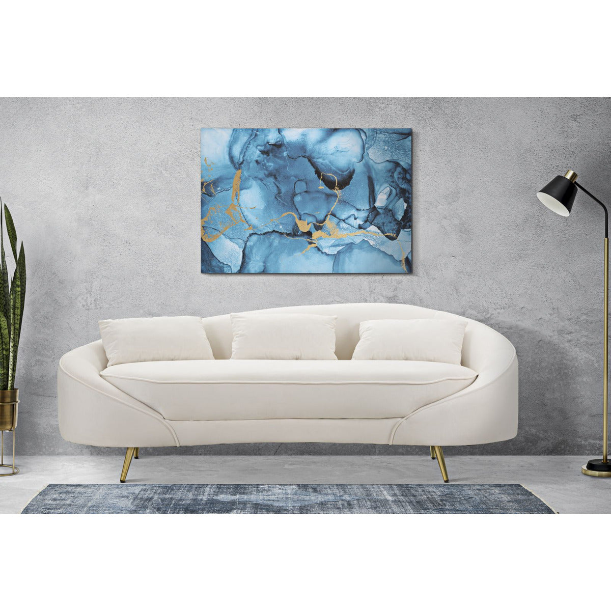 Stampa su Tela Marmo 1, Multicolore, Legno, 80x3x120 cm, Seven Design