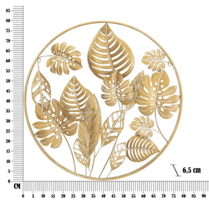 Decorazione in Metallo 3D Foglia 18, Oro, Metallo, 80x6,5x80 cm, Seven Design