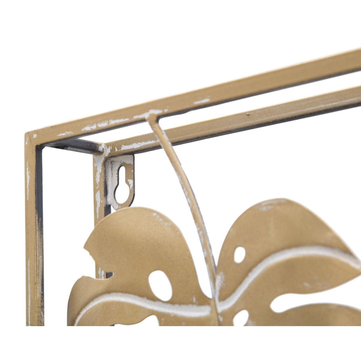 Decorazione in Metallo 3D Foglia 20, Oro, Metallo, 60x6,5x80 cm, Seven Design