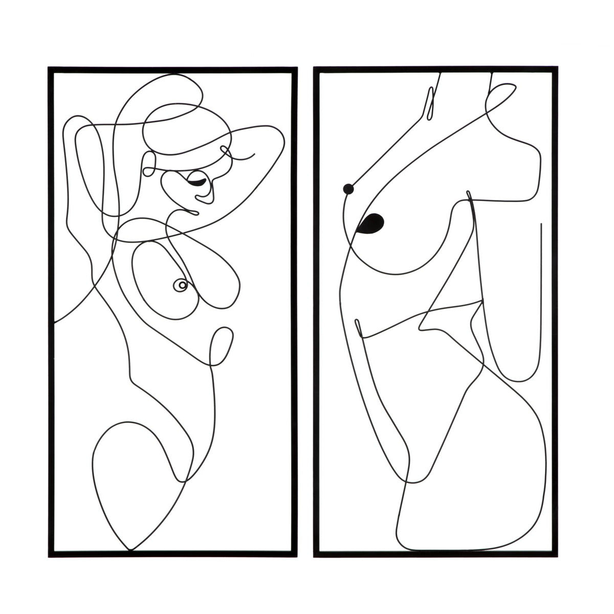 Decorazione in Metallo Corpi 1, Nero, Metallo, 50x1x100 cm, Seven Design