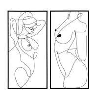 Decorazione in Metallo Corpi 1, Nero, Metallo, 50x1x100 cm, Seven Design