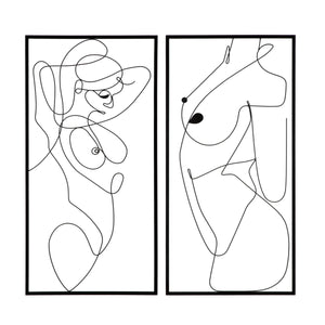 Decorazione in Metallo Corpi 1, Nero, Metallo, 50x1x100 cm, Seven Design