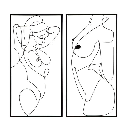 Decorazione in Metallo Corpi 1, Nero, Metallo, 50x1x100 cm, Seven Design