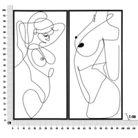 Decorazione in Metallo Corpi 1, Nero, Metallo, 50x1x100 cm, Seven Design