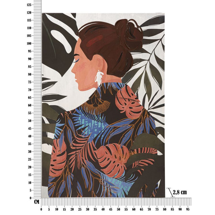 Stampa su Tela Tropicale, Multicolore, Legno, 80x2,8x120 cm, Seven Design