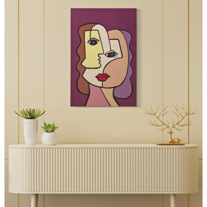 Stampa su Tela Viso 14, Multicolore, Legno, 60x3x90 cm, Seven Design