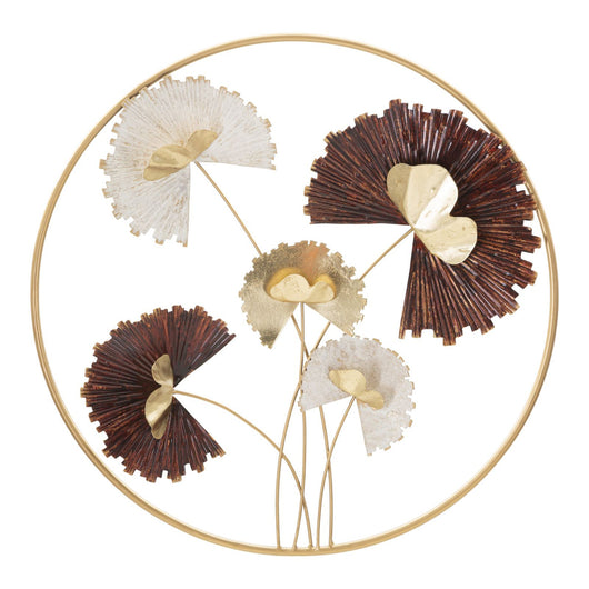 Decorazione in Metallo 3D Fiori 31, Multicolore, Metallo, 61x5,7x61 cm, Seven Design