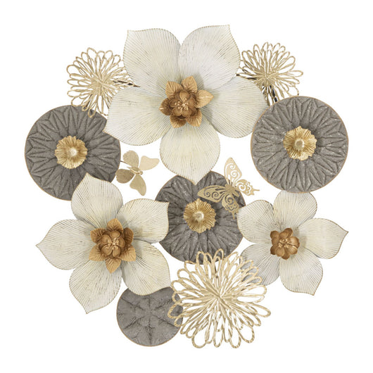 Decorazione in Metallo 3D Fiori 13, Multicolore, Metallo, 72,4x7x74 cm, Seven Design