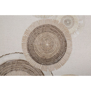 Stampa su Tela Cerchi 30, Marrone, Legno, 50x3,2x100 cm, Seven Design