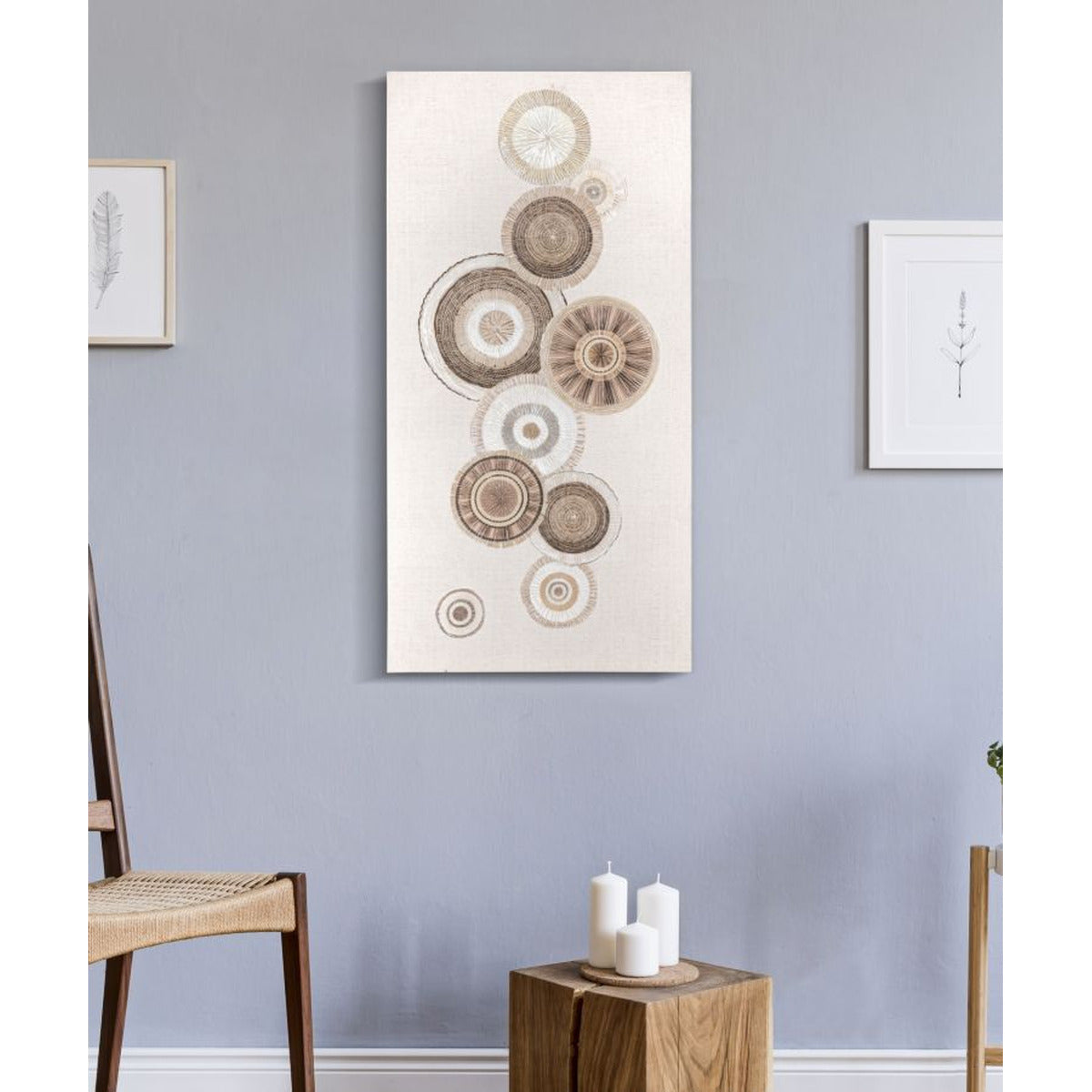 Stampa su Tela Cerchi 30, Marrone, Legno, 50x3,2x100 cm, Seven Design